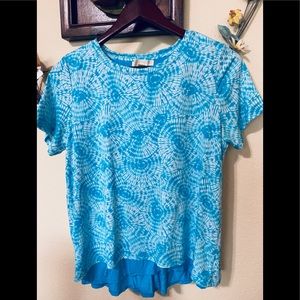 Michael Kors printed light blue and white blouse